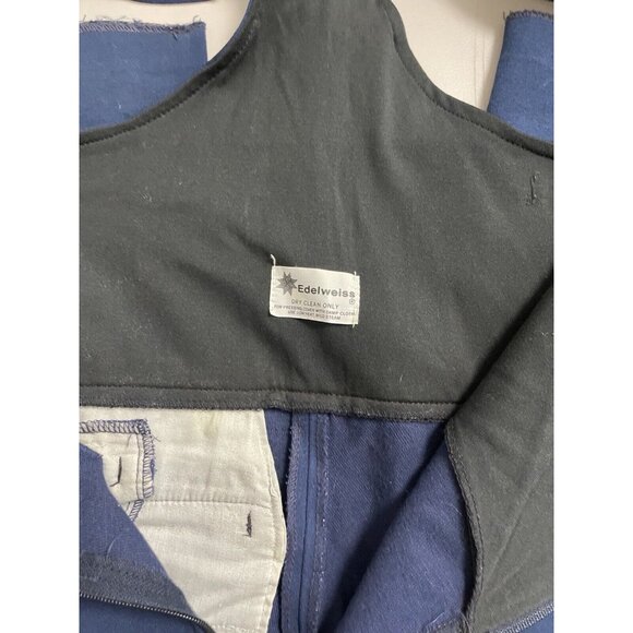 VTG Edelweiss Blue Work Outdoor Bibs Active Ski Overalls Stretch US Womens 36-38 - Picture 16 of 16